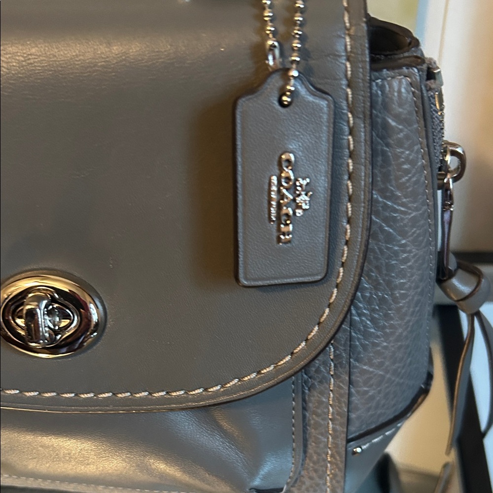 Coach Gray Leather Satchel converts into a backpack - Picture 2 of 13